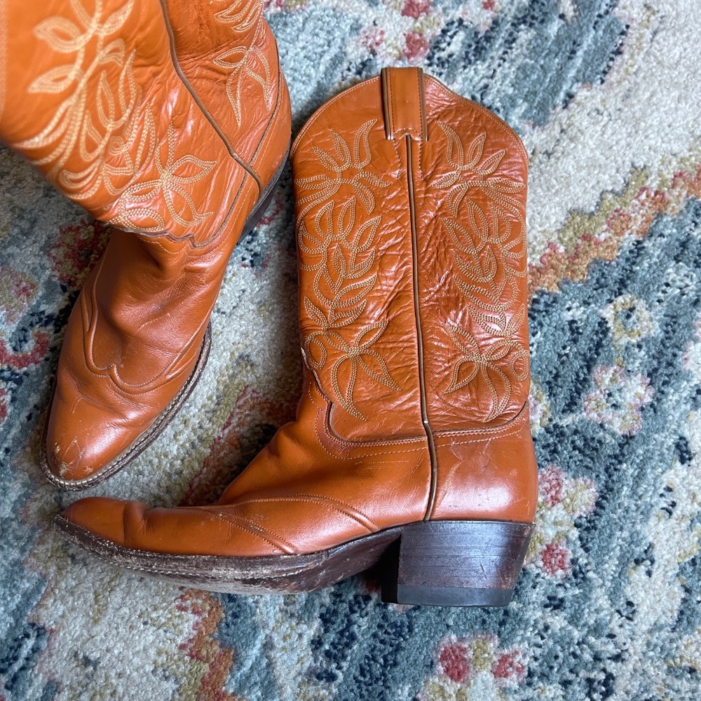 Justin Western Cowboy Boots Vintage USA Made Women's 7 - Picture 2 of 11